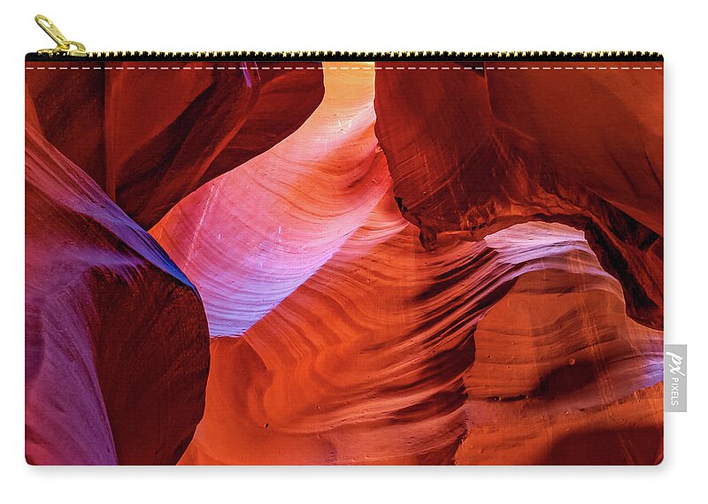 America Zip Pouch featuring the photograph Colorful Formations of Light in Antelope Canyon by Gregory Ballos