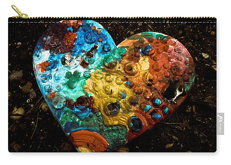 Colors Zip Pouch featuring the photograph Colorful Heart by W Craig Photography