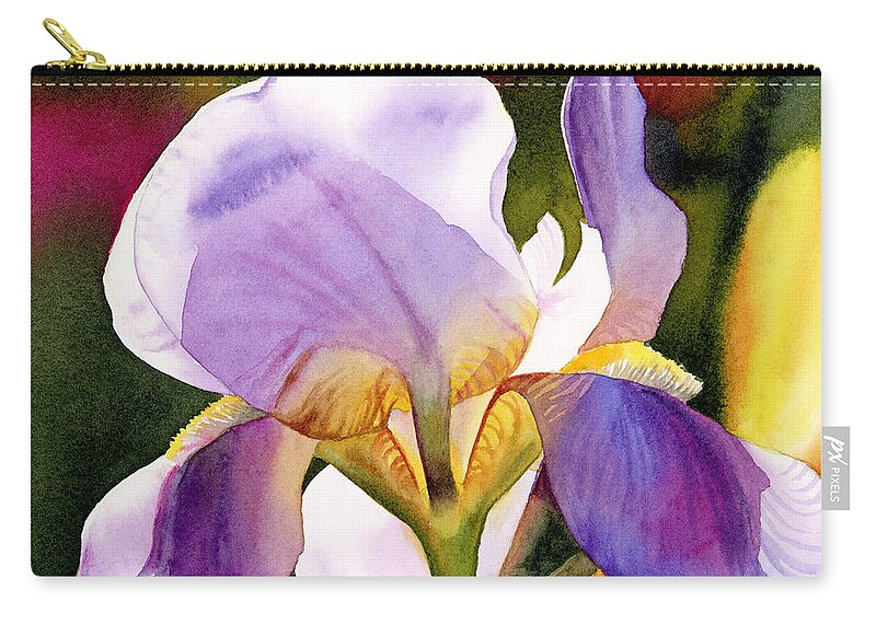 Iris Carry-all Pouch featuring the painting Colorful Iris by Espero Art