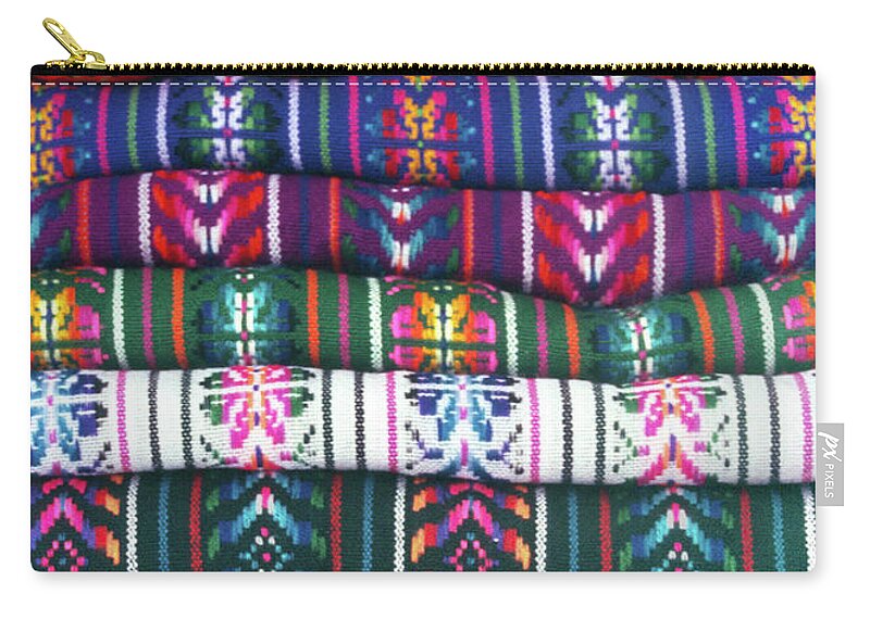 Colorful Zip Pouch featuring the photograph colorful Mexico photos - Folded Textiles by Sharon Hudson