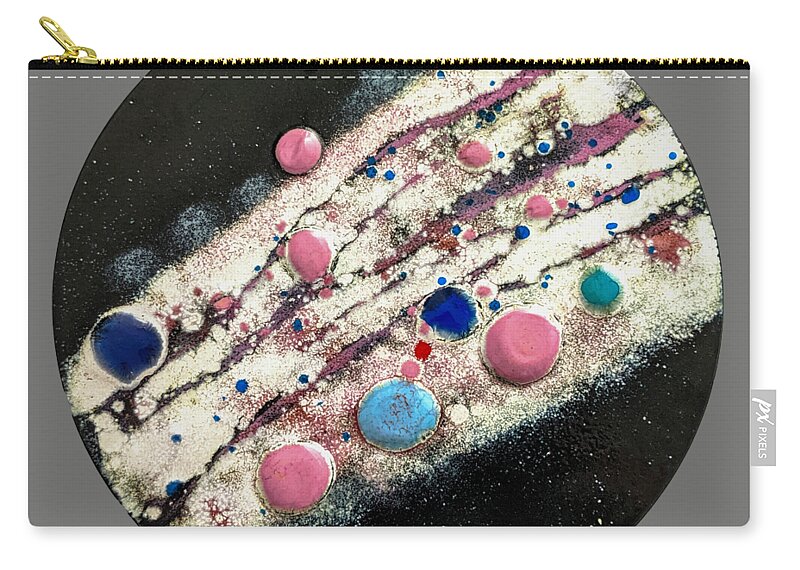 Enamel Zip Pouch featuring the glass art Colorful pebbles by Bentley Davis