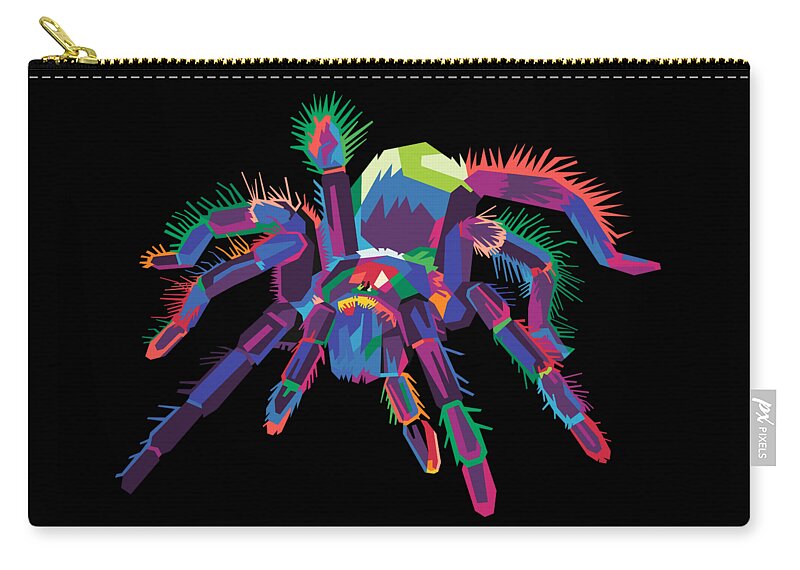 Halloween Zip Pouch featuring the digital art Colorful Spider Pop Art Tarantula by Flippin Sweet Gear