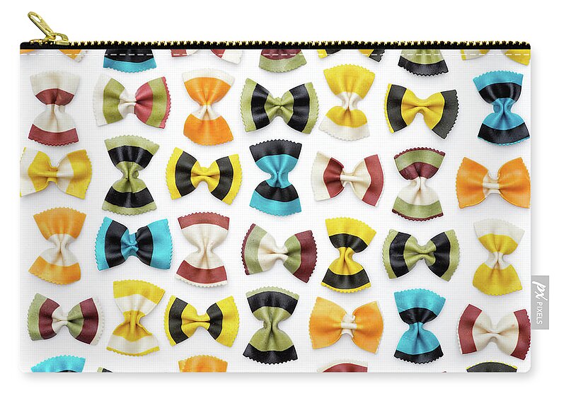 Bow Tie Pasta Zip Pouch featuring the photograph Colourful Bow tie Pasta by Tim Gainey