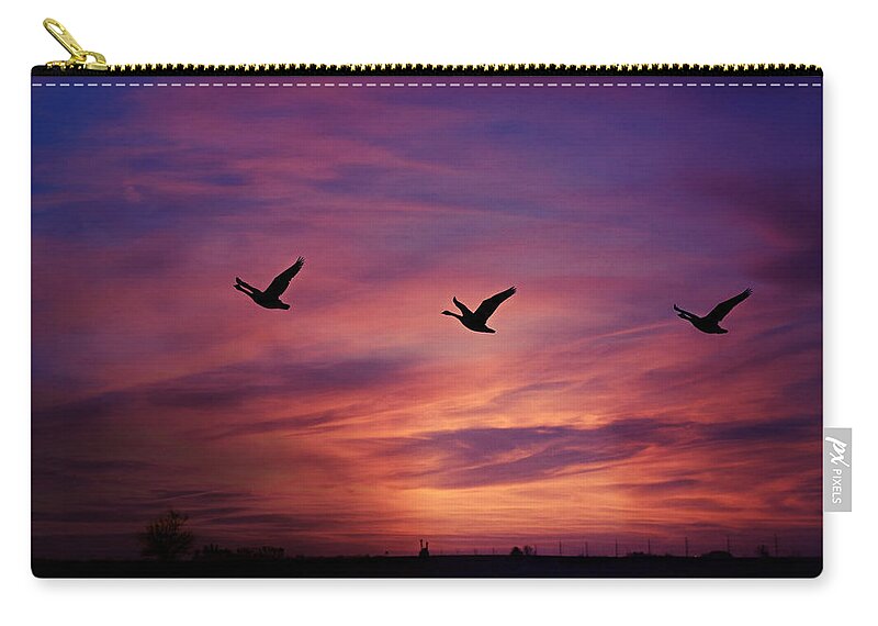 Come Fly With Us Zip Pouch featuring the photograph Come Fly With Us by Kathy M Krause