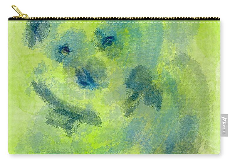 Abstract Zip Pouch featuring the digital art Comfort Bear by Sherry Killam