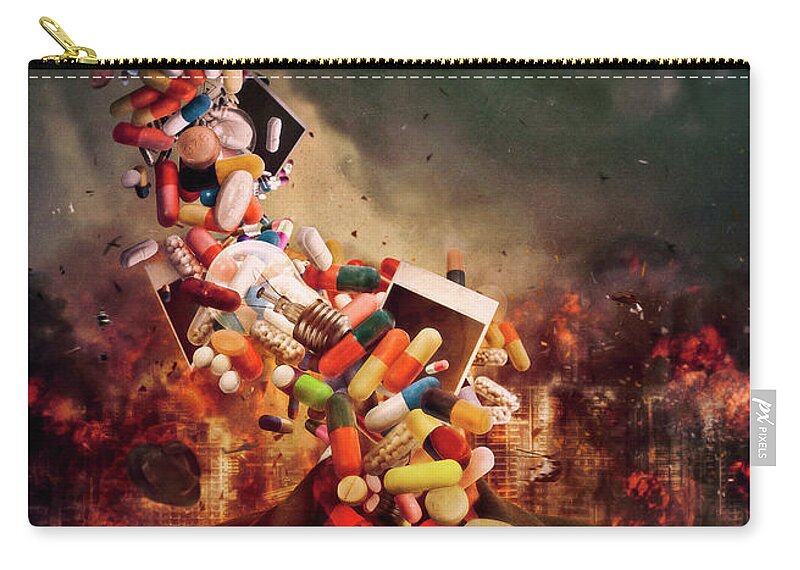 Surreal Carry-all Pouch featuring the digital art Comfortably Numb by Mario Sanchez Nevado
