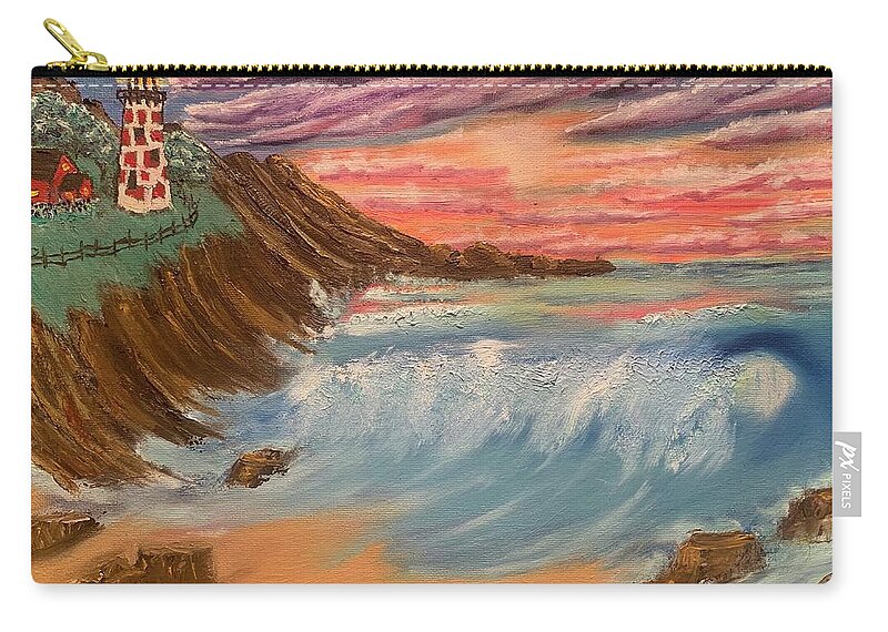 Ocean Carry-all Pouch featuring the painting Coming Out of the Storm by Lisa White