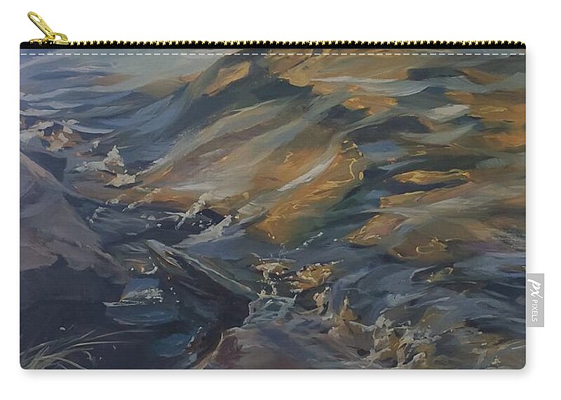 Shoreline Carry-all Pouch featuring the painting Coming to Shore by Sheila Romard