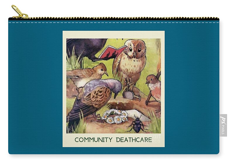 Community Deathcare Zip Pouch featuring the digital art Community deathcare by Nicola Finch