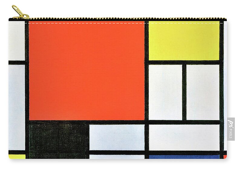 Composition Zip Pouch featuring the painting Composition with Red, Yellow, Blue, and Black - Digital Remastered Edition by Piet Mondrian