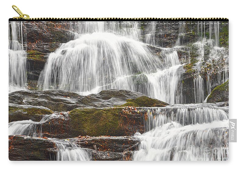 Conasauga Falls Zip Pouch featuring the photograph Conasauga Falls 2 by Phil Perkins