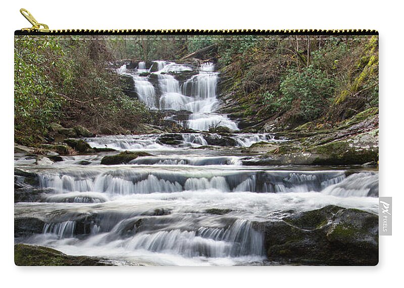 Conasauga Falls Zip Pouch featuring the photograph Conasauga Waterfall 13 by Phil Perkins