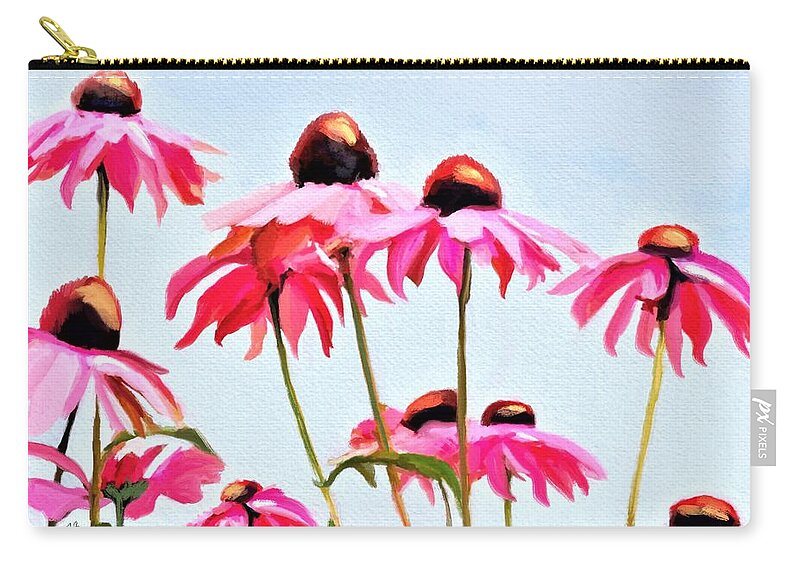 Bradley Zip Pouch featuring the painting Coneflower Field by Tammy Lee Bradley