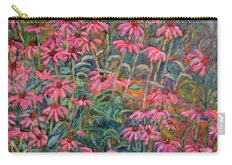 Kendall Kessler Zip Pouch featuring the painting Coneflowers by Kendall Kessler