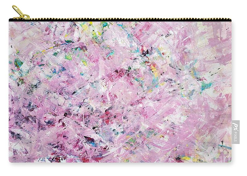 Face Mask Zip Pouch featuring the painting Confetti by Lisa Debaets