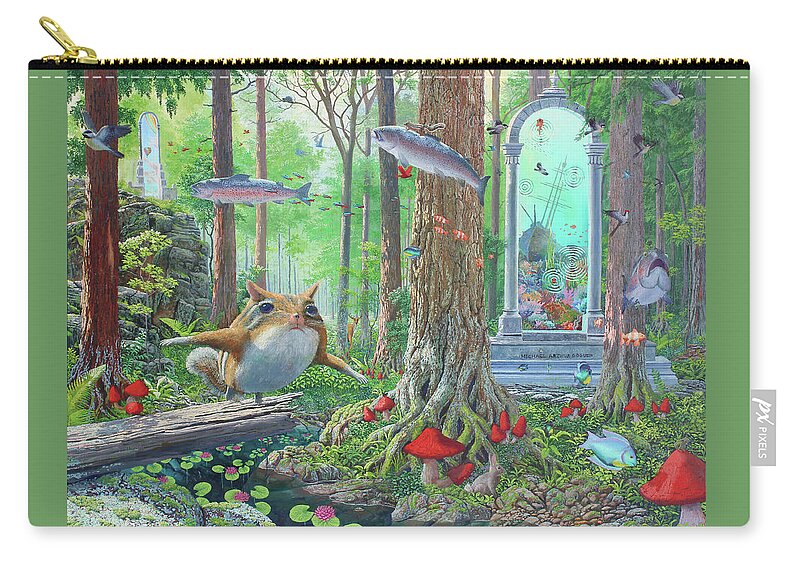 Portal Zip Pouch featuring the painting Confusion by Michael Goguen
