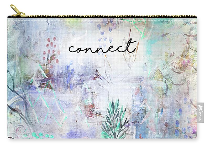 Connect Zip Pouch featuring the mixed media Connect by Claudia Schoen