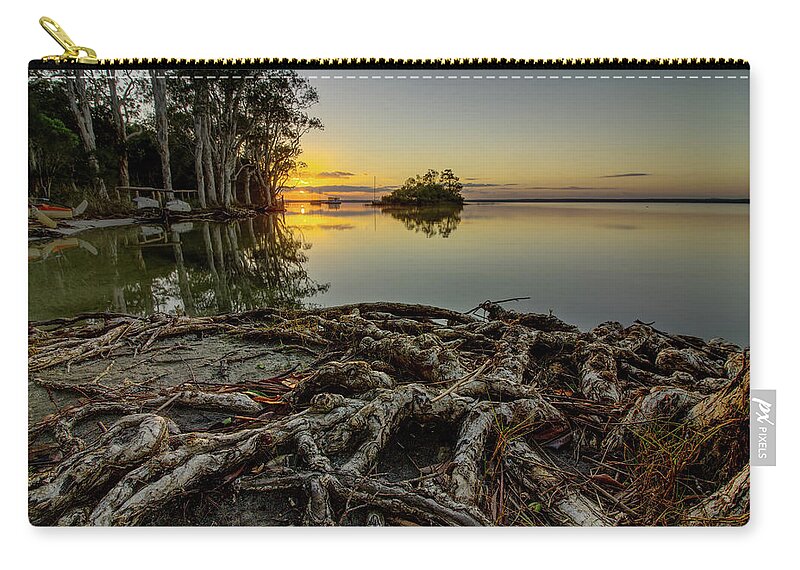 Sunrise Zip Pouch featuring the photograph Connected Sunrise by Nicolas Lombard