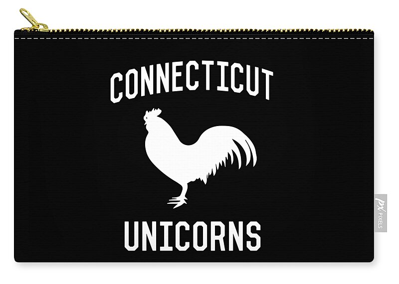 Funny Zip Pouch featuring the digital art Connecticut Unicorns by Flippin Sweet Gear