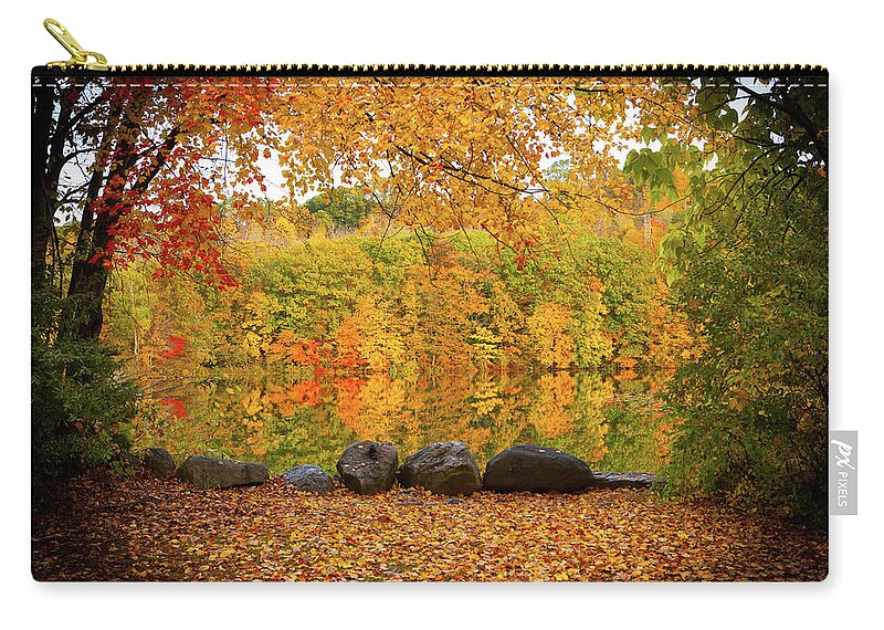 Foliage Zip Pouch featuring the photograph Connecticut_Foliage_8225 by Rocco Leone