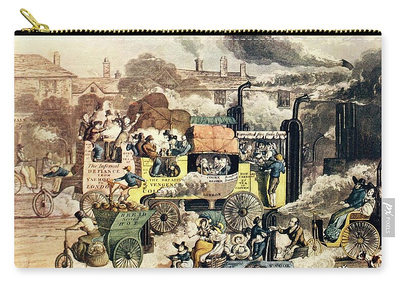 Henry Thomas Alken Zip Pouch featuring the drawing Connoisseur 13, White Chapel Road, London by Henry Thomas Alken