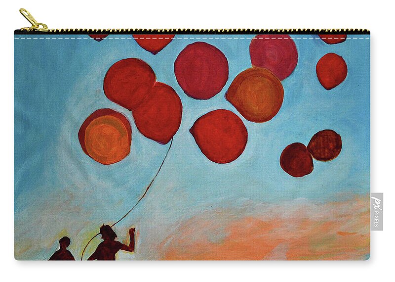 Child Factor Zip Pouch featuring the painting Conquer The Sky by Anand Swaroop Manchiraju