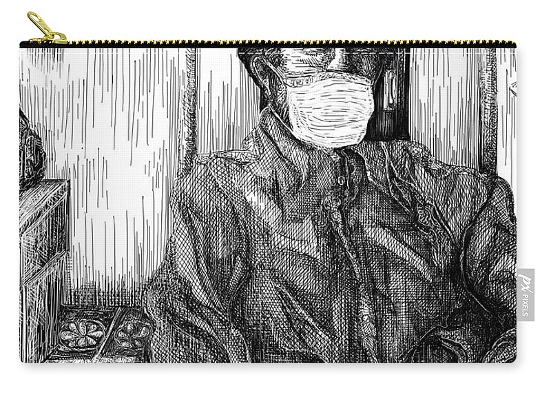 Man Zip Pouch featuring the digital art Conscious Repose by Angela Weddle