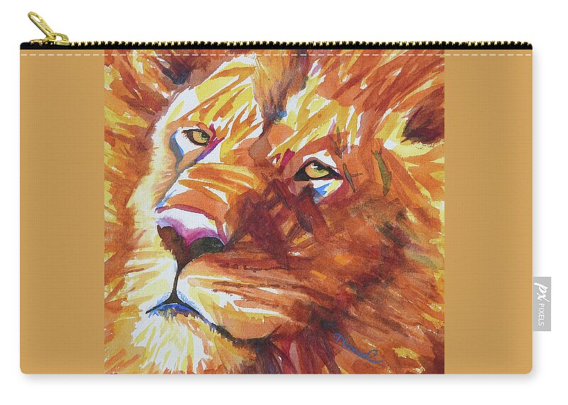 Nancy Charbeneau Zip Pouch featuring the painting Contented King by Nancy Charbeneau