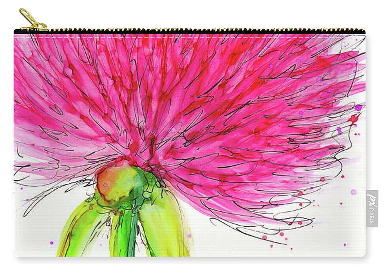 Flower Zip Pouch featuring the painting Contentment by Kimberly Deene Langlois