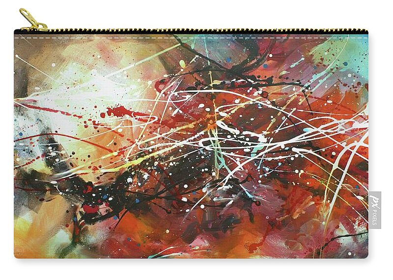 Abstract Zip Pouch featuring the painting Contradictions by Michael Lang