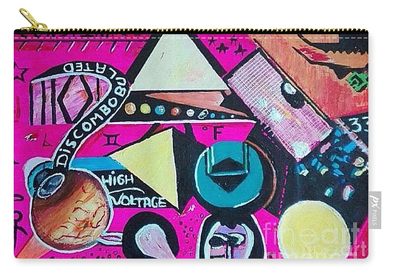 Abstract Zip Pouch featuring the painting Conundrum by Denise Morgan