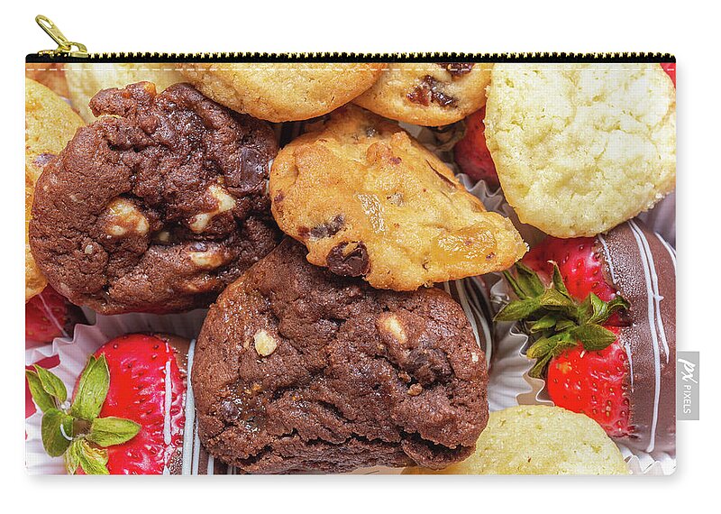 Cookies Zip Pouch featuring the photograph Cookies and Fruit by Erich Grant