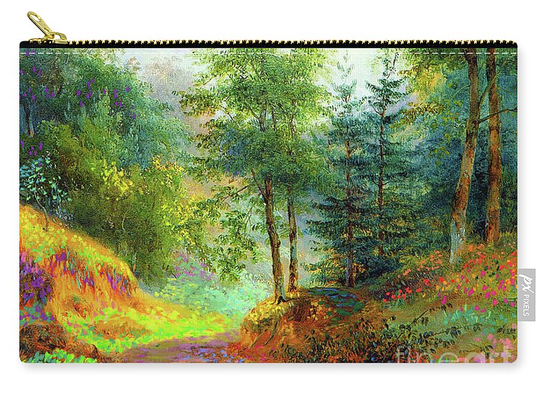 Landscape Zip Pouch featuring the painting Cool Summer Breeze by Jane Small