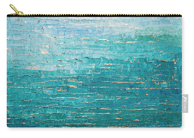 Blue Carry-all Pouch featuring the painting Cooled Blues by Linda Bailey