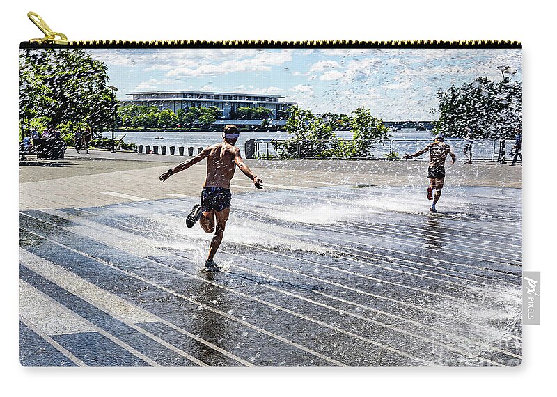 People Zip Pouch featuring the photograph Cooling Off by Thomas Marchessault