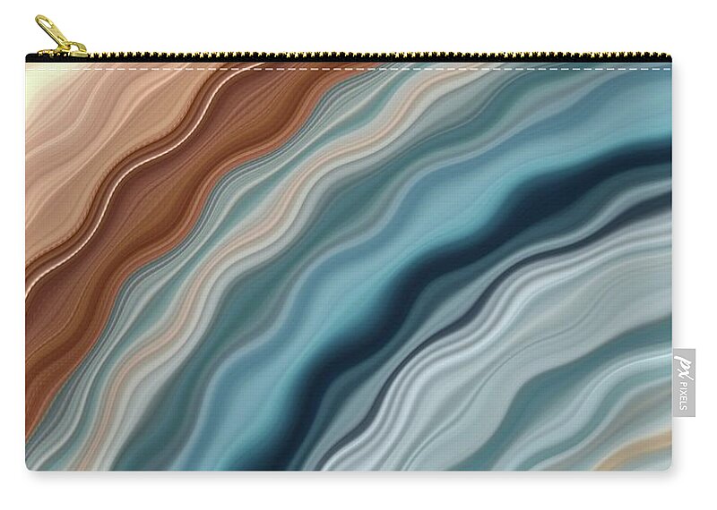 Copper Zip Pouch featuring the digital art Copper and Apatite Alchemy by Rachel Hannah
