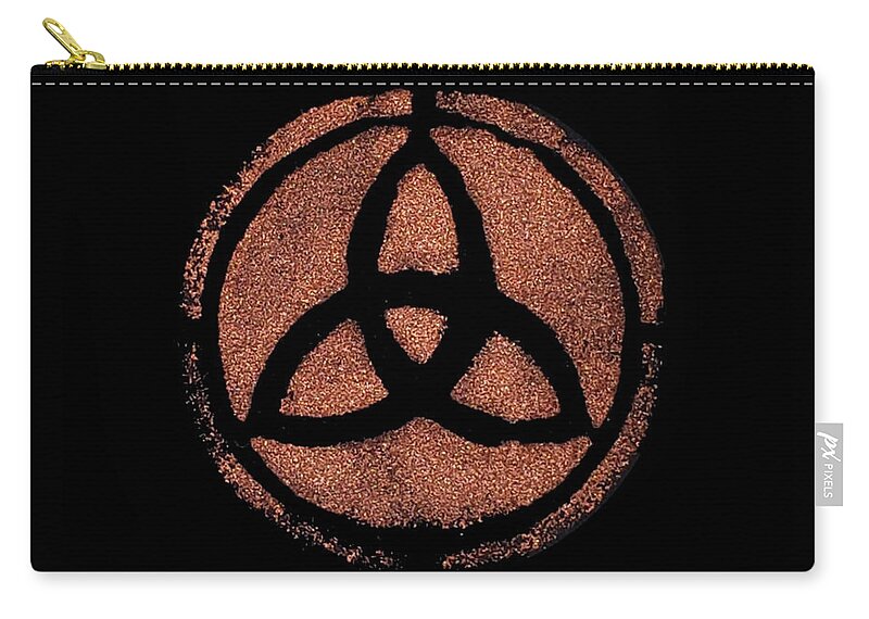Copper Zip Pouch featuring the painting Copper Triquetra by Vicki Noble