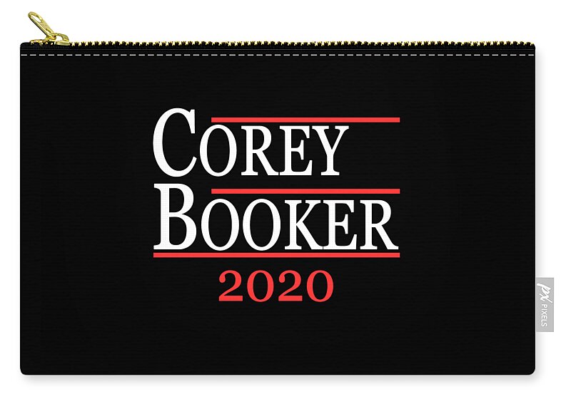 Election Zip Pouch featuring the digital art Corey Booker President 2020 by Flippin Sweet Gear