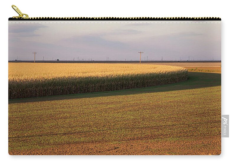 Corn Zip Pouch featuring the photograph Corn Circle near Sunset by Steve Templeton