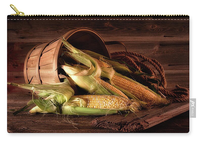 Corn Zip Pouch featuring the photograph Corn Harvest Still LIfe by Tom Mc Nemar