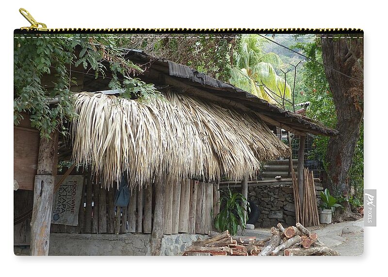 Zihuatanejo Zip Pouch featuring the photograph Corner House in Zihuatanejo by Rosanne Licciardi