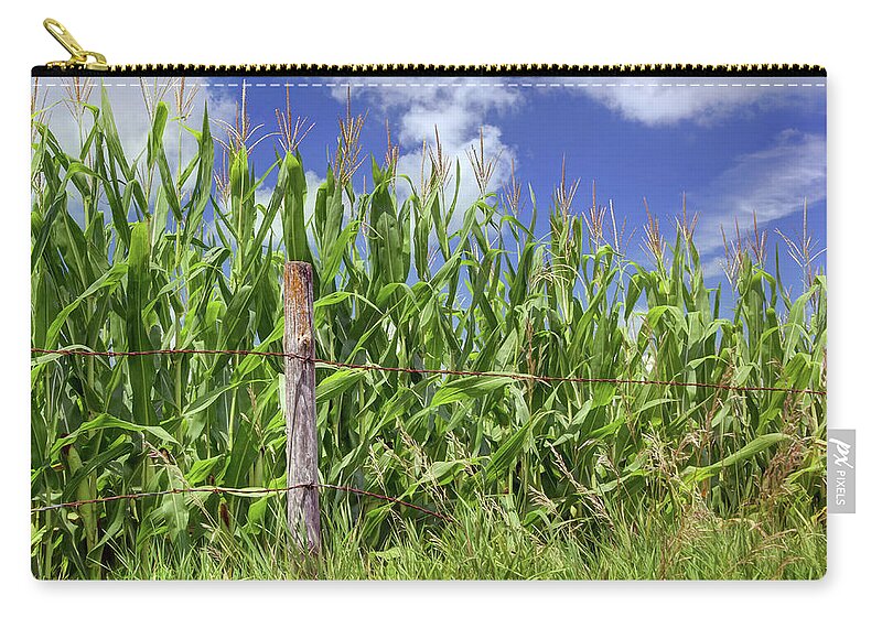 Cornfield Zip Pouch featuring the photograph Corralled Corn by Nikolyn McDonald
