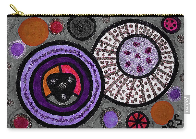 Original Drawing/painting Zip Pouch featuring the drawing Cosmic Creation by Susan Schanerman
