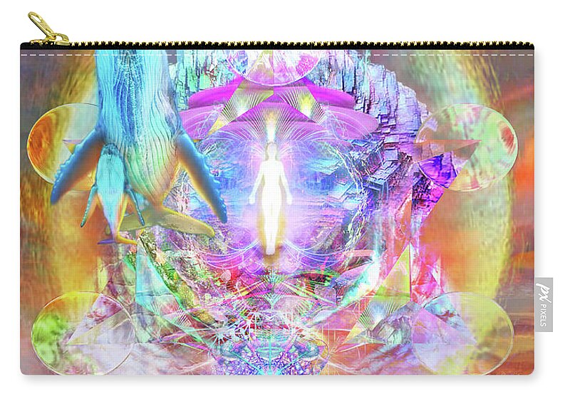Jean-luc Bozzoli Zip Pouch featuring the digital art Cosmic Pulse by Jean-Luc Bozzoli