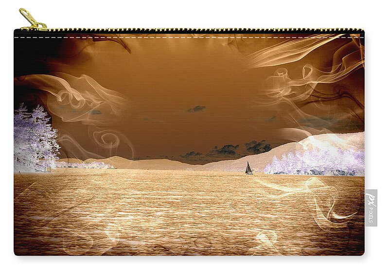 Cosmic Zip Pouch featuring the photograph Cosmic Sailboat by Russel Considine