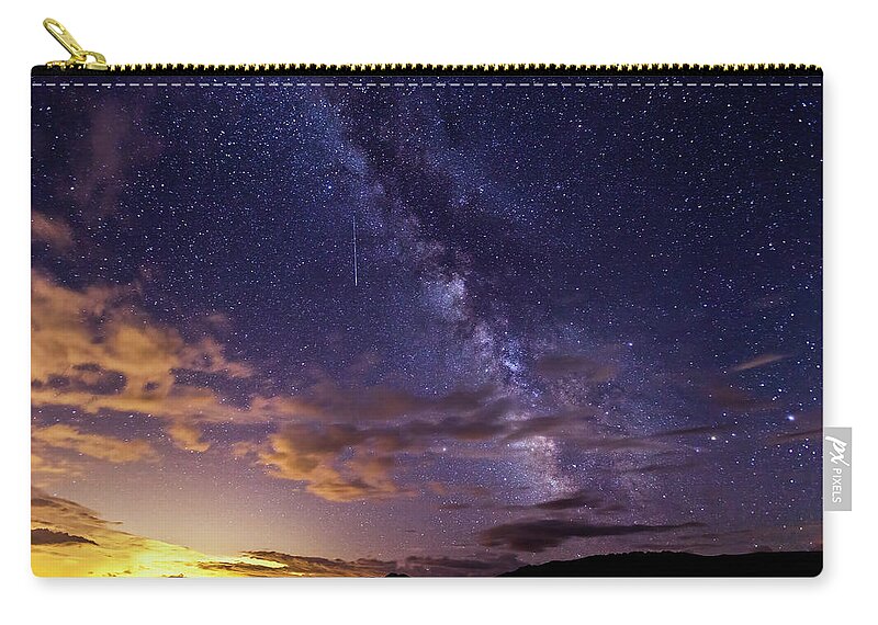Milky Way Zip Pouch featuring the photograph Cosmic Traveler by Darren White