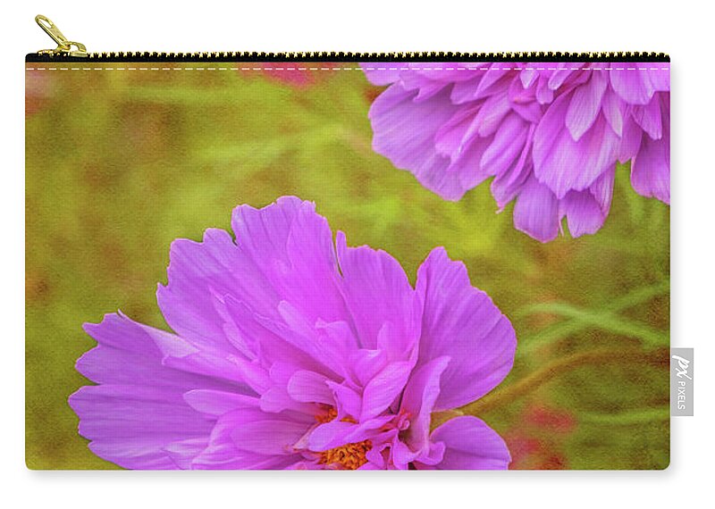 Cosmos Zip Pouch featuring the photograph Cosmos Fizzy by Diane Fifield