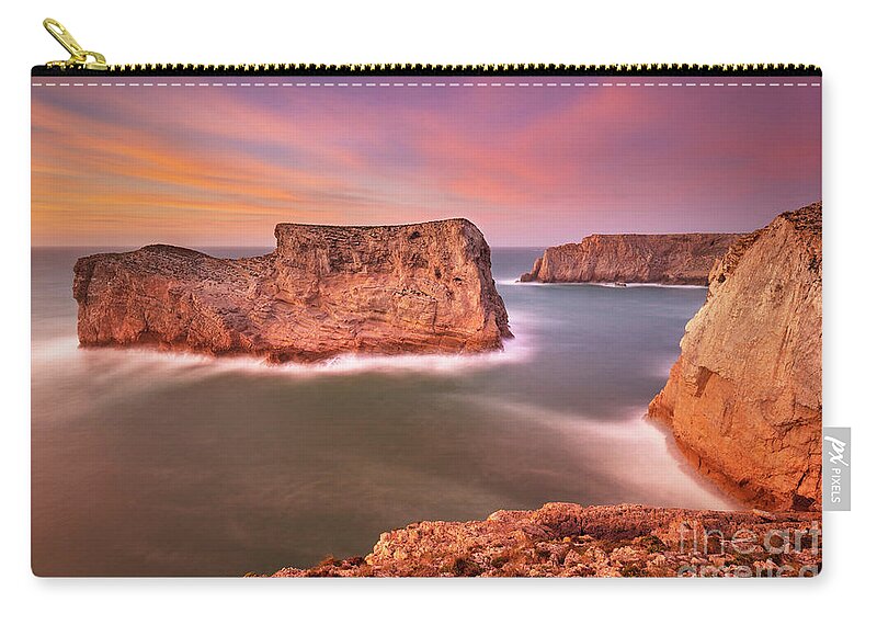 Portugal Zip Pouch featuring the photograph Costa Vincentina sunset, Portuguese Algarve by Neale And Judith Clark