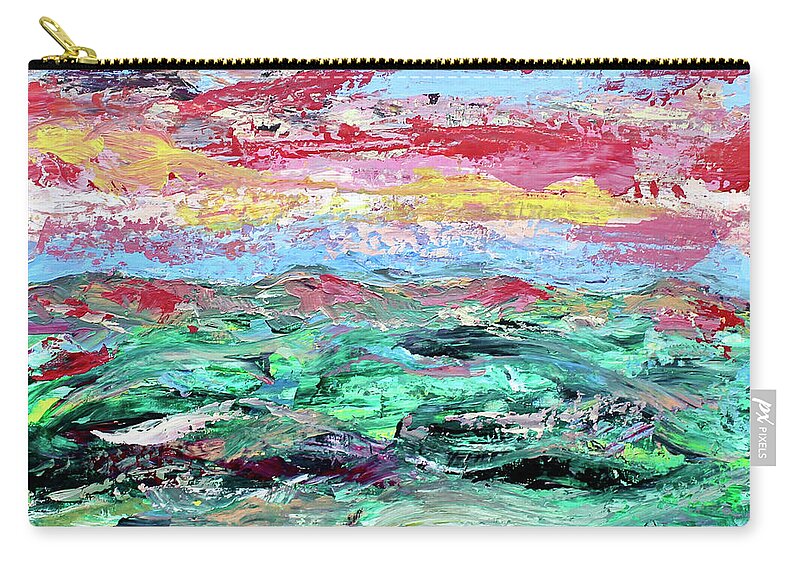 Golf Course Carry-all Pouch featuring the painting Costal Links by Teresa Moerer