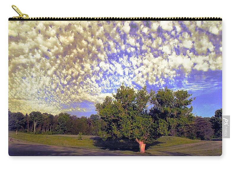 Cloud Art Carry-all Pouch featuring the photograph Cottonball Clouds on Golf Course by Stacie Siemsen